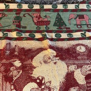 Festive Santa and Toy Design Throw Blanket